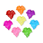 Opaque Acrylic Pendants, Leaf, Mixed Color, 24x23.5x6mm, Hole: 1.6mm, about 1080pcs/500g(MACR-N013-074)