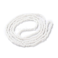 Waist Beads, Candy Color Glass Seed Beads Stretch Body Chain, Sunmmer Jewelry for Women, White, 31-1/2~31-7/8 inch(80~81cm)(AJEW-P095-01J)