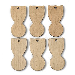 Wood Pendants, Fish Charms, Tan, 49x24x2.5mm, Hole: 3mm(WOOD-G020-05)