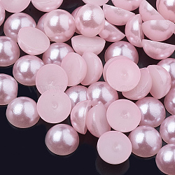ABS Plastic Cabochons, Imitation Pearl, Half Round, Pink, 4x2mm, about 10000pcs/bag(OACR-S012-4mm-Z4)