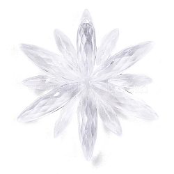 Transparent Acrylic Pendants, Faceted, Snowflake, Clear, 61.5~62x53~53.5x10mm, Hole: 2.5mm, about 55pcs/500g(TACR-T028-10A)