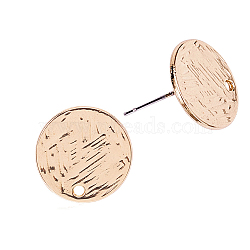 Alloy Stud Earrings Findings, with Iron Pins, Flat Round, Golden, 15x1.5mm, Pin: 0.6mm(EJEW-CJ0001-02G)