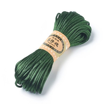 Korean Polyester Cord, Chinese Knotting Cord, Rattail Satin Cord, Sea Green, 2.5mm, about 21.87 yards(20m)/bundle