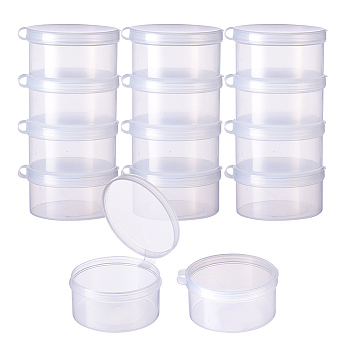 Plastic Bead Containers, Column, Clear, 5.2x2.8cm, capacity: 35ml, 12pcs, Carton: 20x13x8cm