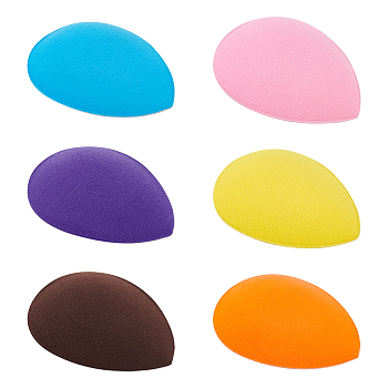 6Pcs 6 Colors Nylon Cloth Teardrop Fascinator Hat Base for Millinery, Mixed Color, 133x100x2mm, 1pc/color