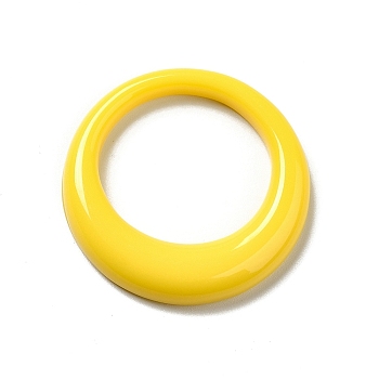 Resin Linking Ring, Round Ring, Yellow, 35x5mm, Inner Diameter: 24mm