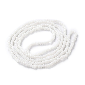 Waist Beads, Candy Color Glass Seed Beads Stretch Body Chain, Sunmmer Jewelry for Women, White, 31-1/2~31-7/8 inch(80~81cm)