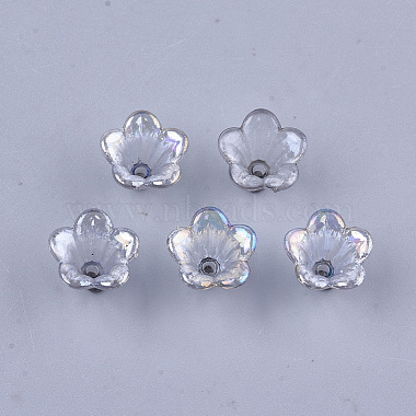 14mm SlateGray Flower Acrylic Bead Caps