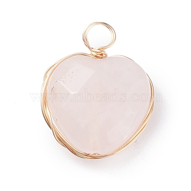 Faceted Heart Natural & Synthetic Gemstone Pendants(PALLOY-JF01397)-2