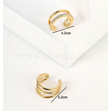 Real 18K Gold Plated Brass Cuff Earrings(GM4836-3)-2