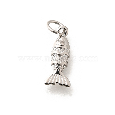 Platinum Fish Natural Gemstone Charms