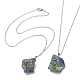 Natural Mixed Gemstone Nugget Pendant Necklace with 304 Stainless Steel Chains(NJEW-JN04385)-2