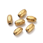 304 Stainless Steel Beads, Rice, Ion Plating(IP), Real 18K Gold Plated, 5x2.5mm, Hole: 1mm(X-STAS-D204-50G)