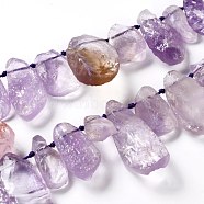 Rough Raw Natural Ametrine Beads Strands, Nuggets, 13~31x7~15.5x4~9mm, Hole: 0.8mm, about 39~42pcs/strand, 15.75''(40cm)(G-G010-08)