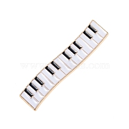 Piano Alloy Enamel Alligator Hair Clips, Hair Accessories for Women and Girls, Golden, 50x10mm(PW-WG85177-02)