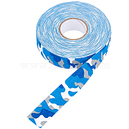 1 Roll Bockey Masking Tape, Adhesive Tape Textured Polyester, for Bockey Packaging, Blue, 91~100.5x24.5~25mm(AJEW-GF0004-35)