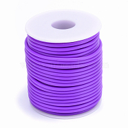 Hollow Pipe PVC Tubular Synthetic Rubber Cord, Wrapped Around White Plastic Spool, Mauve, 2mm, Hole: 1mm, about 54.68 yards(50m)/roll(RCOR-R007-2mm-18)