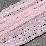 Faceted Cube Imitation Jade Glass Beads Strands, Pink, 2x2x2mm, Hole: 0.5mm, about 200pcs/strand, 15.7 inch(EGLA-J133-A02)
