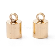 201 Stainless Steel Cord Ends, End Caps, Column, Real 24K Gold Plated, 8x5mm, Hole: 2mm, Inner Diameter: 4.5mm(STAS-H410-20G-G)
