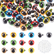Elite 70 Sets 7 Colors Craft Plastic Doll Eyes, Stuffed Toy Eyes, Safety Eyes, Half Round, Mixed Color, 12mm, 10 sets/color(DIY-PH0017-49)