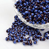 8/0 Opaque Colours Seep Glass Beads, Round Seed Beads, Cornflower Blue, 2.5~3x2~3mm, Hole: 0.8mm, about 15000pcs/450g(SEED-M007-38)
