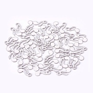 304 Stainless Steel Charms, Musical Note, Stainless Steel Color, 14x8x1mm, Hole: 1.8mm(STAS-I080-07P)