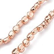 Synthetic Non-magnetic Hematite Beads Strands, Long-Lasting Plated, Oval, Rose Gold Plated, 6~7x6~7x6~7mm, Hole: 0.8~0.9mm, about 64~65pcs/strand, 16.14~16.54 inch(41~42cm)(G-C024-07B)