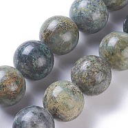Natural African Turquoise(Jasper) Beads Strands, Round, 25mm, Hole: 2mm, about 16pcs/strand, 15.55 inch(39.5cm) long(G-E524-10-25mm)