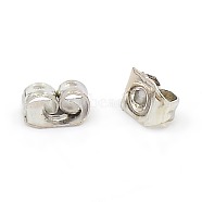Iron Ear Nuts, Friction Earring Backs for Stud Earrings, Platinum, 6x4x3mm, Hole: 0.7~1.0mm(X-IFIN-E034Y-N)