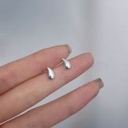 Alloy Earrings for Women, with 925 Sterling Silver Pin, Teardrop, 10mm(FS-WG98937-75)