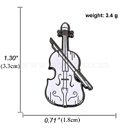 Musical Instruments White Enamel Pins, Alloy Brooch for Music Lovers, Violin, 33x18mm(PW23080523762)