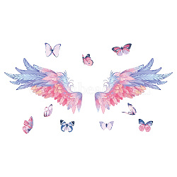 PVC Wall Stickers, Wall Decoration, Butterfly & Angel, Wing Pattern, 980x390mm, 2pcs/set(DIY-WH0228-597)