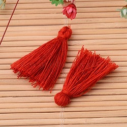 Cotton Thread Tassels Pendant Decorations, Coral, 25~31x5mm, about 39~47pcs/bag(NWIR-P001-03Q)