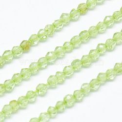 Natural Peridot Beads Strands, Faceted, Round, Green Yellow, 2mm, Hole: 0.5mm(X-G-J002-18)