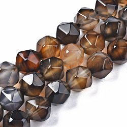 Natural Agate Beads Strands, Dyed, Faceted, Star Cut Round Beads, Peru, 9.5~10x9~10mm, Hole: 1mm, about 36pcs/strand, 13.78~14.37 inch(35~36.5cm)(G-N326-94)