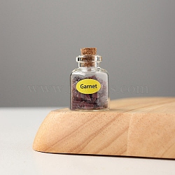Mini Natural Garnet Chips Bottles Sets, Reiki Wicca Stones, for Energy Balancing Meditation Therapy, 31~35mm(G-PW0007-139I)