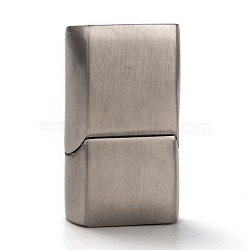 304 Stainless Steel Magnetic Clasps with Glue-in Ends, Rectangle, Stainless Steel Color, 23.5x13.5mm, Hole: 6.5x11.5mm(STAS-I171-11P)