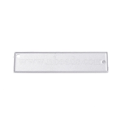 (Defective Closeout Sale), Carbon Steel Cutting Dies Stencils, for DIY Leather Making, Rectangle, Matte Platinum Color, 1.5x6.15x0.1cm, Hole: 2.5mm, Inner Diameter: 1.35x6cm(DIY-XCP0001-77)