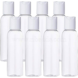 PET Plastic Press Cap Transparent Bottles, Refillable Bottles, Clear, 11.6x3.2cm, Capacity: 60ml(2.02 fl. oz)(MRMJ-WH0035-02E)