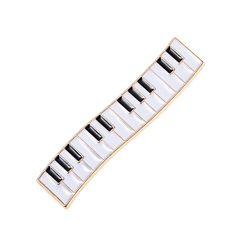 Piano Alloy Enamel Alligator Hair Clips, Hair Accessories for Women and Girls, Golden, 50x10mm