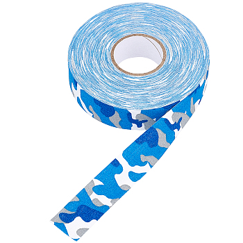 1 Roll Bockey Masking Tape, Adhesive Tape Textured Polyester, for Bockey Packaging, Blue, 91~100.5x24.5~25mm