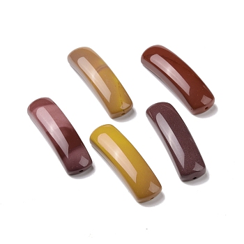 Natural Mookaite Connector Charms, Curved Tube, Arch, 36~37x10.5~11x5.5~6mm, Hole: 1.2mm