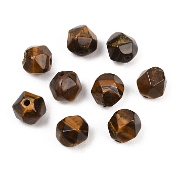 Natural Yellow Tiger Eye Beads, Faceted, Star Cut Round Beads, 8x7x7mm, Hole: 1.2mm