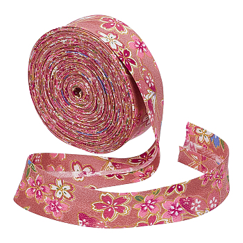 Cotton Flower Ribbon, for Gift Wrapping, Hair Accessories Craft, Light Salmon, 7/8 inch(21mm), about 10.94 Yards(10m)/Roll