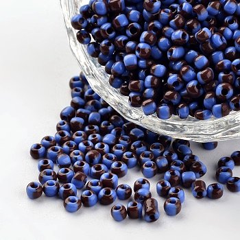 8/0 Opaque Colours Seep Glass Beads, Round Seed Beads, Cornflower Blue, 2.5~3x2~3mm, Hole: 0.8mm, about 15000pcs/450g