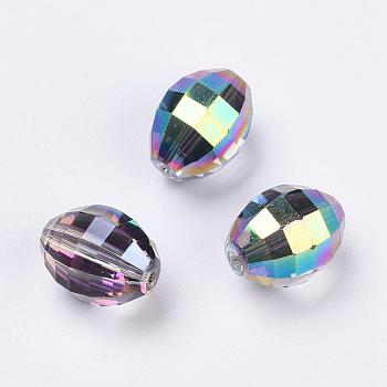 Imitation Austrian Crystal Beads, Grade AAA, Faceted, Oval, Colorful, 10x13mm, Hole: 0.9~1mm