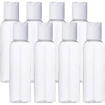 PET Plastic Press Cap Transparent Bottles, Refillable Bottles, Clear, 11.6x3.2cm, Capacity: 60ml(2.02 fl. oz)