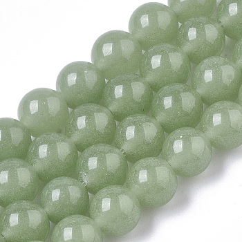 Synthetic Luminous Stone Beads Strands, Round, Dark Sea Green, 8x8mm, Hole: 1mm, about 47~49pcs/strand, 14.17 inch~14.69 inch