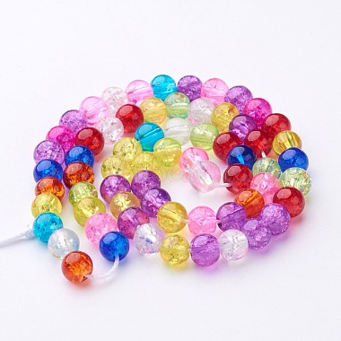 Crackle Glass Beads Strands(GGM002)-3
