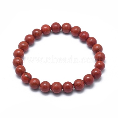 Bracelets extensibles en perles de jaspe rouge naturel(X-BJEW-K212-B-012)-2